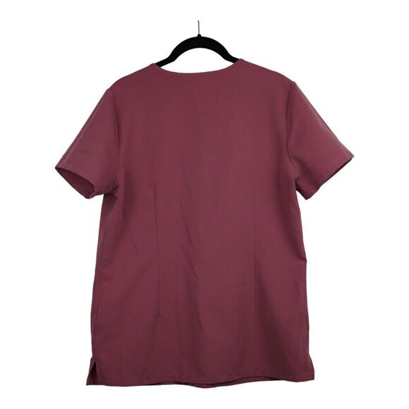 EUC FIGS Technical Collection Casma Maroon Three Pocket Scrub Top Size S - Picture 2 of 8